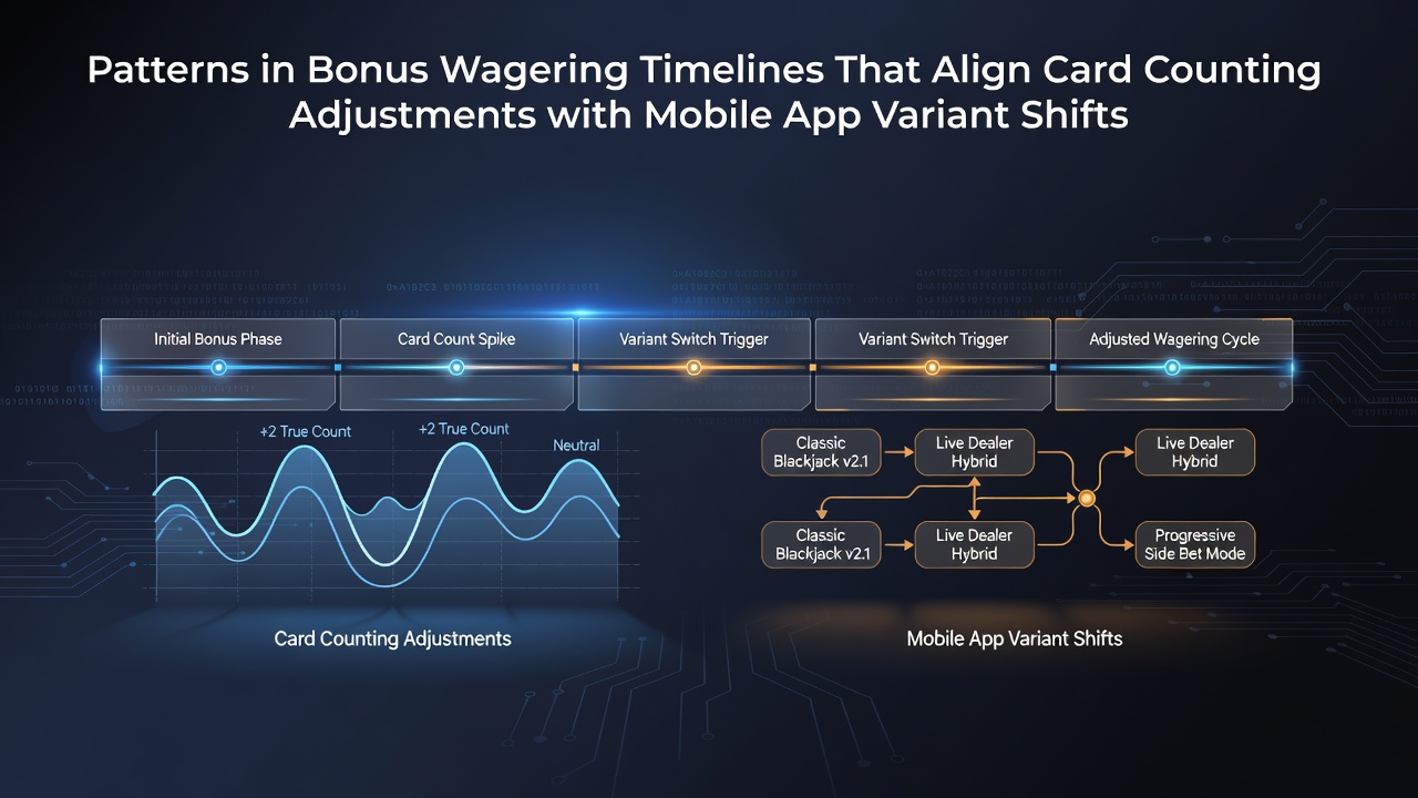Grafische Darstellung von Zeitlinien bei Bonus-Wetteinsätzen und Kartenzähl-Anpassungen in mobilen Blackjack-Apps