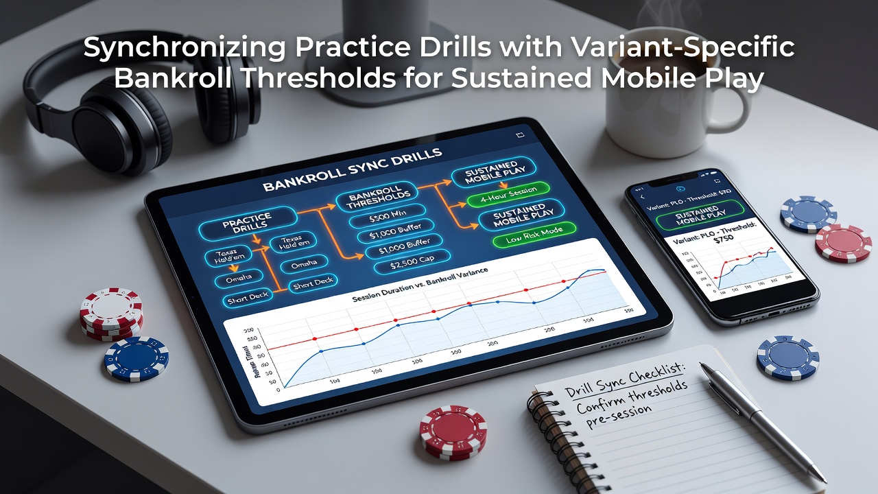 Darstellung von mobilen Blackjack-Trainingsdrills und Bankroll-Tracking in verschiedenen Varianten