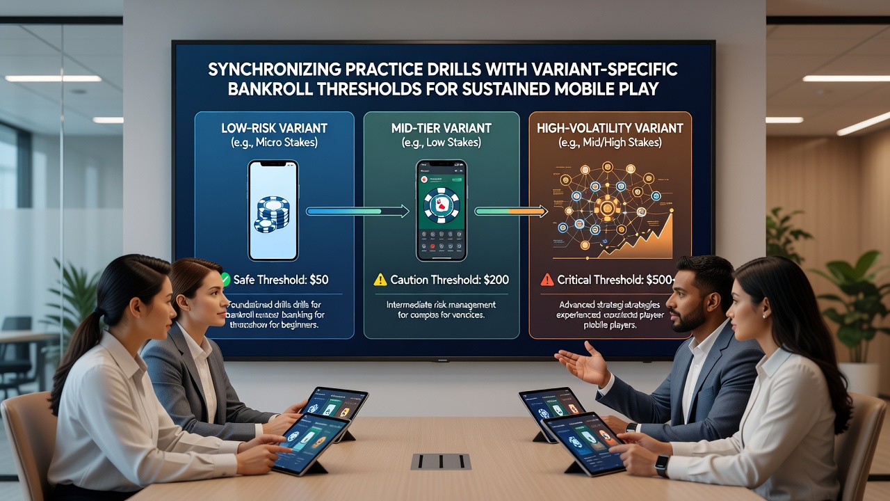 Visualisierung von Bankroll-Schwellenwerten und Drill-Fortschritt in mobilen Blackjack-Apps